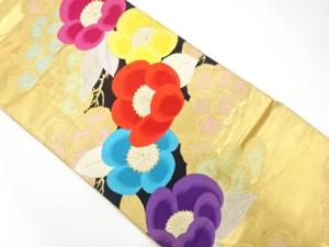 アンティーク　花模様織り出し袋帯（材料）